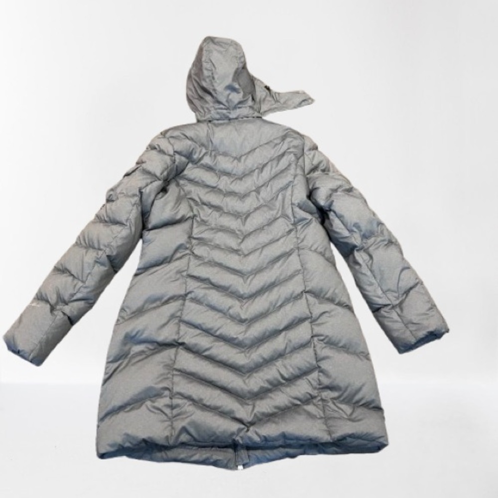 Eddie Bauer Gray Puffer Jacket Down Filled Long Length Women’s Size Tall Large - Picture 2 of 8